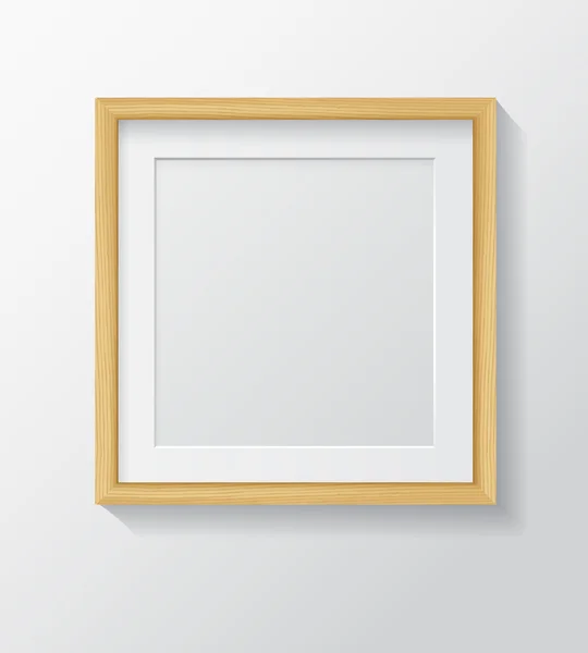 Light Wood Blank Picture Frame — Stock Vector