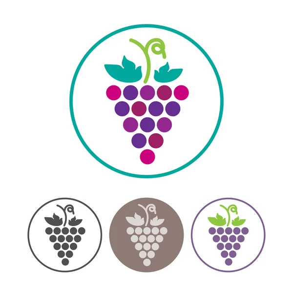 Иконы с виноградом — стоковый вектор