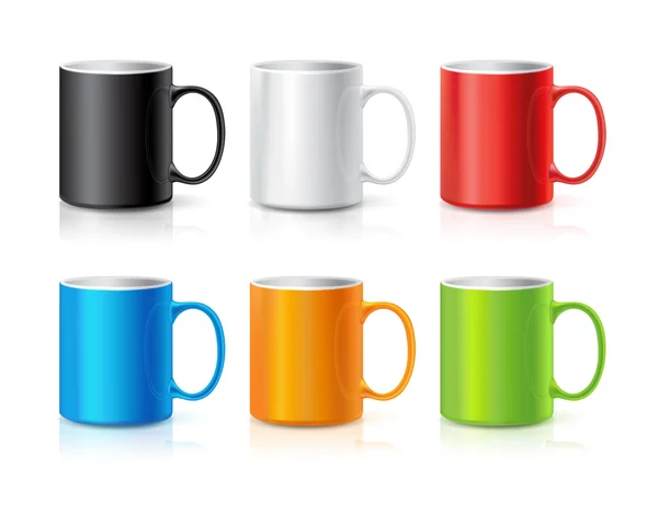 Set o tazas de café o té realistas — Vector de stock