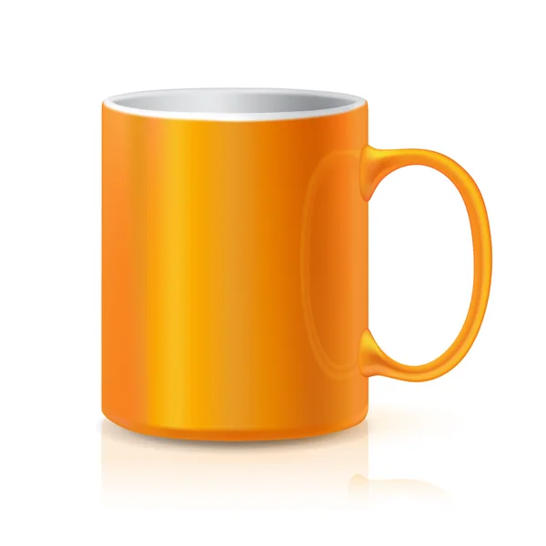 Realistic Orange Coffee or Tea Cup — Stock Vector