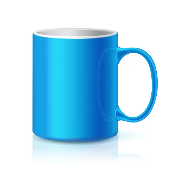 Café azul realista ou xícara de chá —  Vetores de Stock
