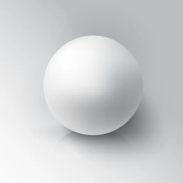 Realistic 3D White Ball — Stock Vector