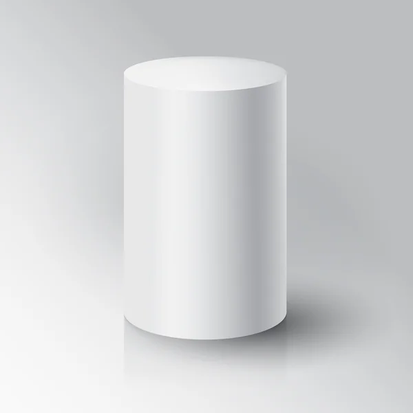 Realistyczne 3d Cylinder biały — Wektor stockowy