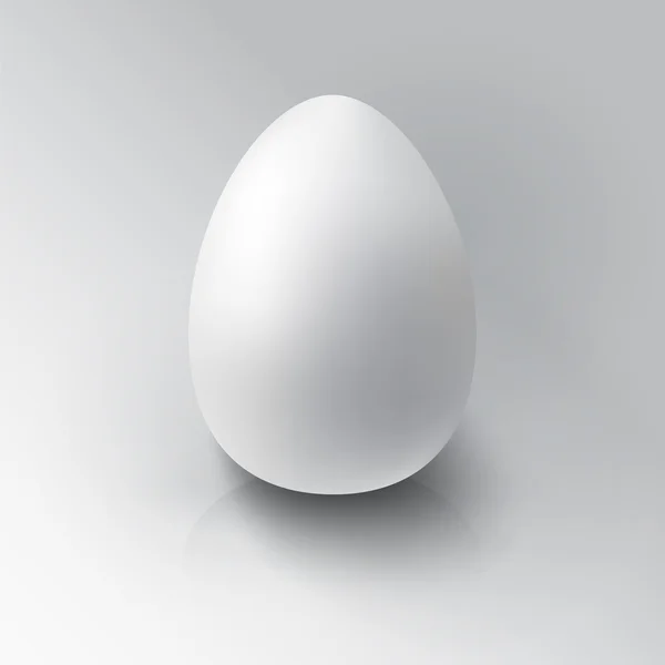 Huevo blanco 3D realista — Vector de stock