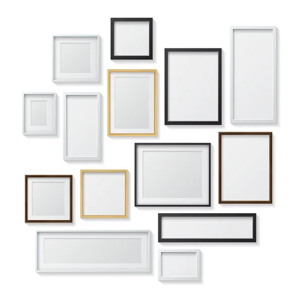 Set of Blank Picture Frames — Stock Vector