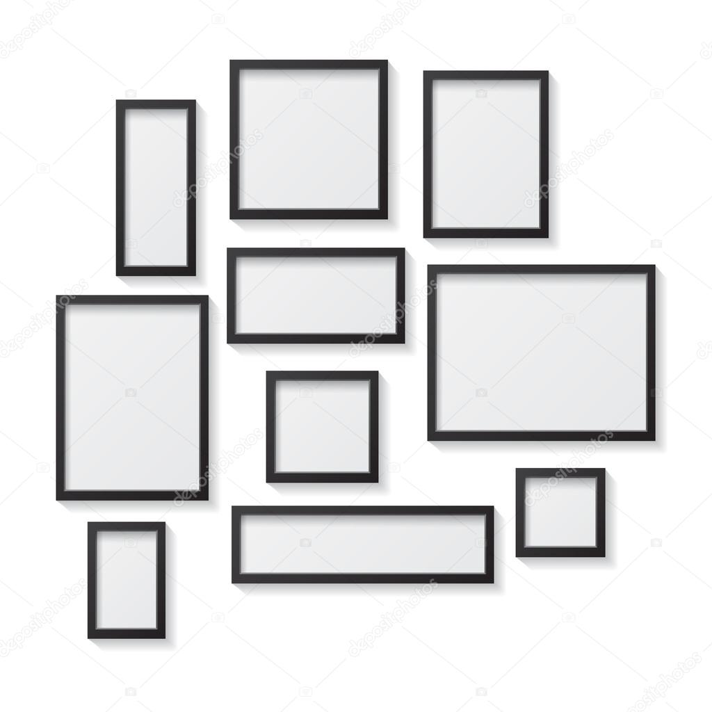 Set of Black Blank Picture Frames