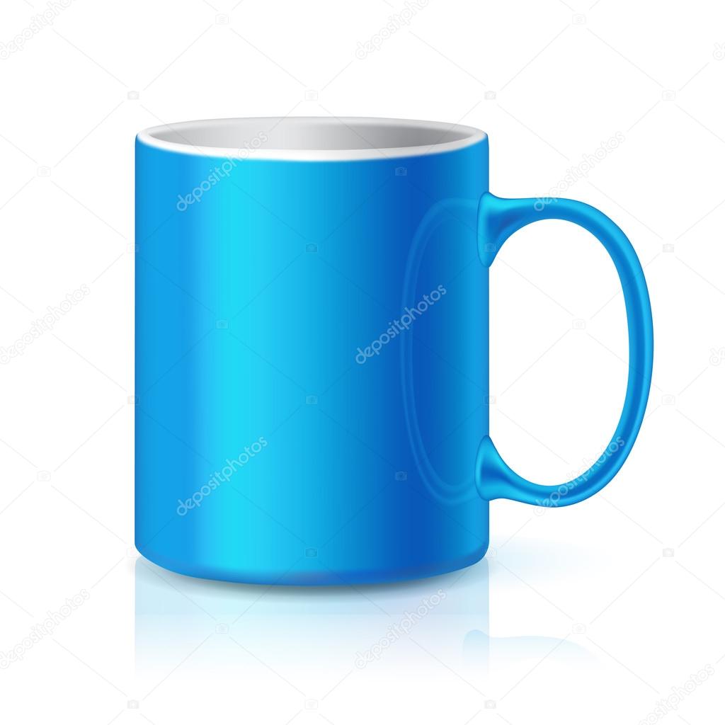 Realistic Blue Coffee or Tea Cup