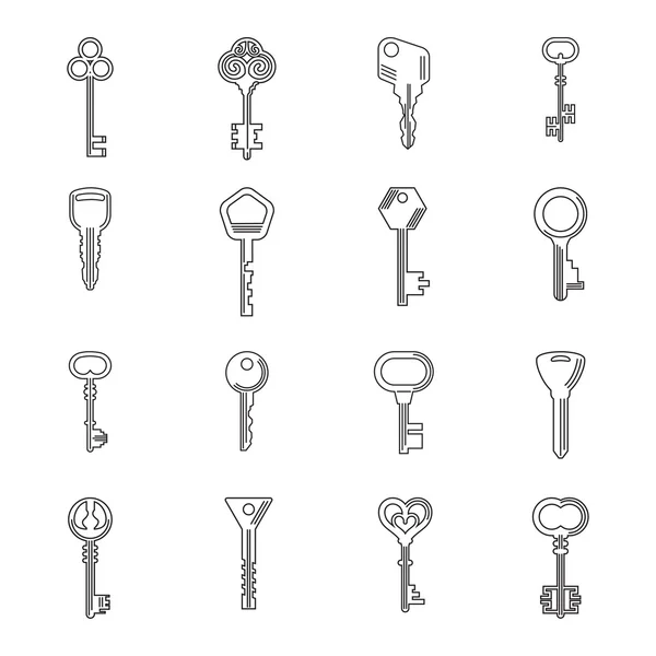 Soubor ikony klíče. — Stockový vektor