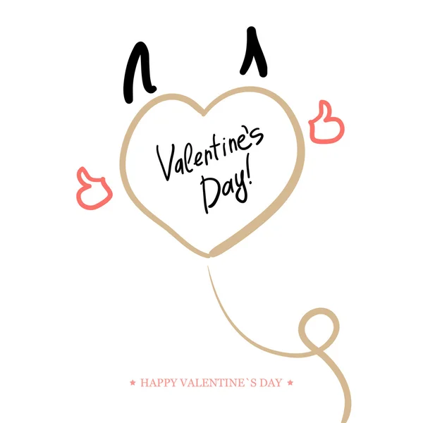 Valentines Day Greeting Card. — Stock Vector