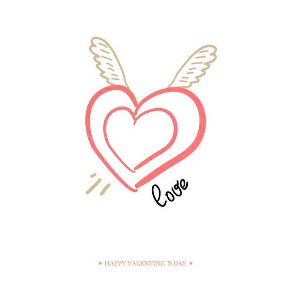 Valentines Day  Greeting Card. — Stock Vector