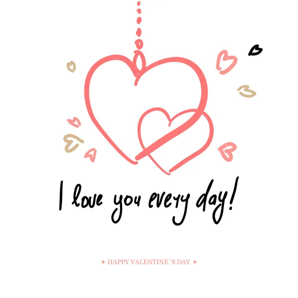 Valentines Day  Greeting Card. — Stock Vector