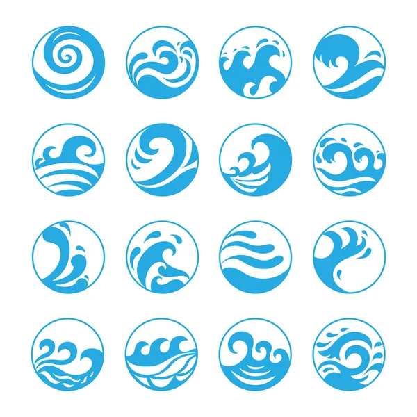 Ensemble d'icônes Wave . — Image vectorielle