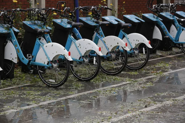 Cerca Lado Lado Bicicleta — Foto de Stock