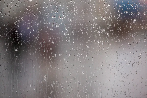 Zbliżenie Krople Deszczu Szkło — Zdjęcie stockowe