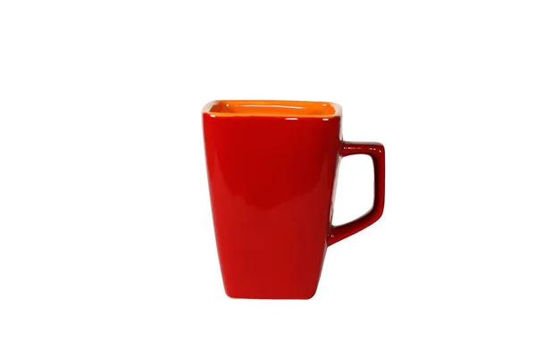 Röd Kaffekopp Isolerad Vit Bakgrund — Stockfoto