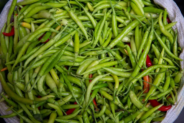 Blick Von Oben Frisches Gemüse Sack Marktplatz — Stockfoto