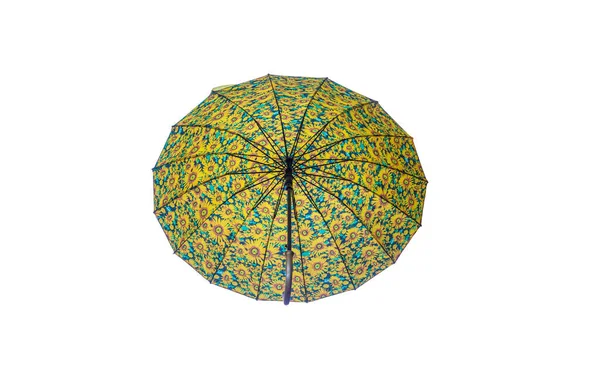 Dolní Pohled Deštník Izolovaném Bílém Pozadí — Stock fotografie