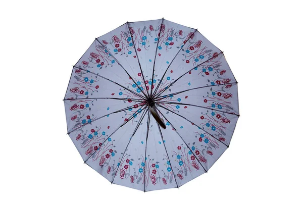 Onderaanzicht Van Paraplu Geïsoleerde Witte Achtergrond — Stockfoto