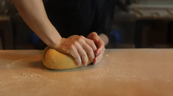 Handmade Fresh Pasta Making Process Close — Stock Photo, Image