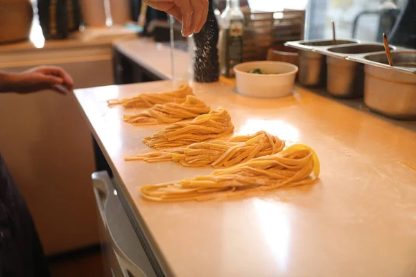 Fondo Pasta Hecha Mano Cerca — Foto de Stock