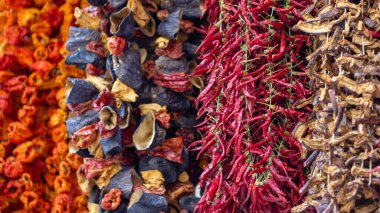 Kurutulmuş sebze asmak. ön görünüm 