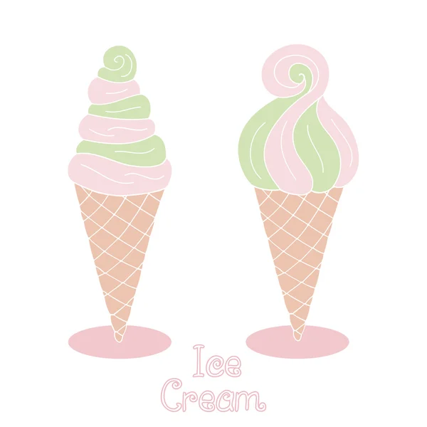 Ice Cream Cone. Illustration vectorielle, p s 8 . — Image vectorielle