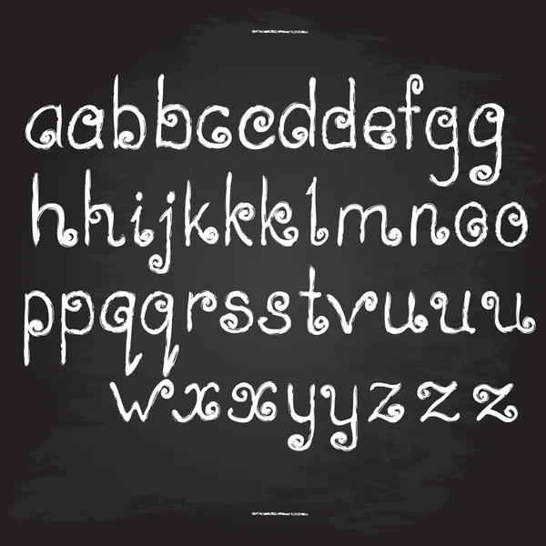 Hand written letters. English alphabet .Chalk design. Vector illustration e p s 10. — Stock Vector