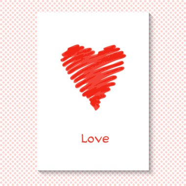 Sevgililer günü kartı. Kalp ve 