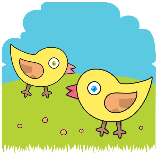 Funny farm. Cartoon hen, chicken. Vector illustration. e p s 1 0 — Stock Vector