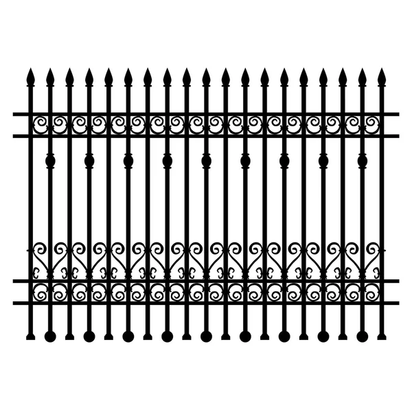 Black wrought-iron lattice fence element. Vector illustration. — Stock Vector