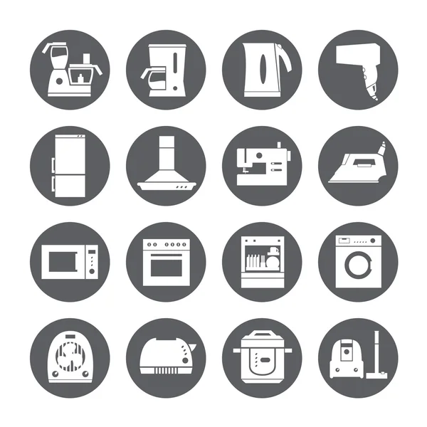 Home appliances, electronics icons. Vector set. — Stock Vector