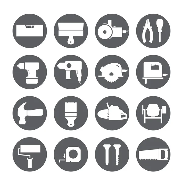 Construction tools. Repair icons. Vector set. — Stock Vector