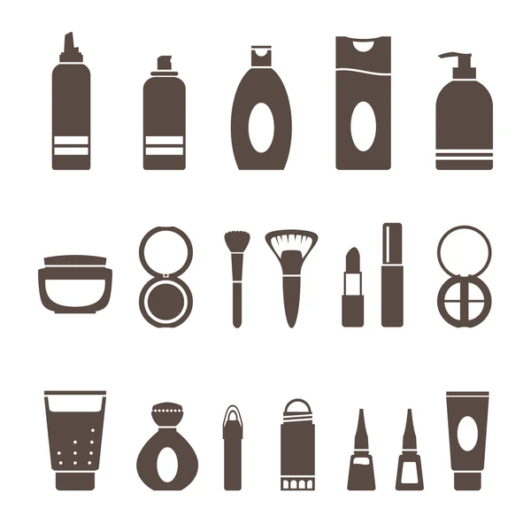 Set icônes de beauté et de cosmétiques isolés sur blanc. Ensemble vectoriel . — Image vectorielle