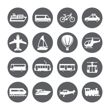 Ulaşım Icon set. Siluet.