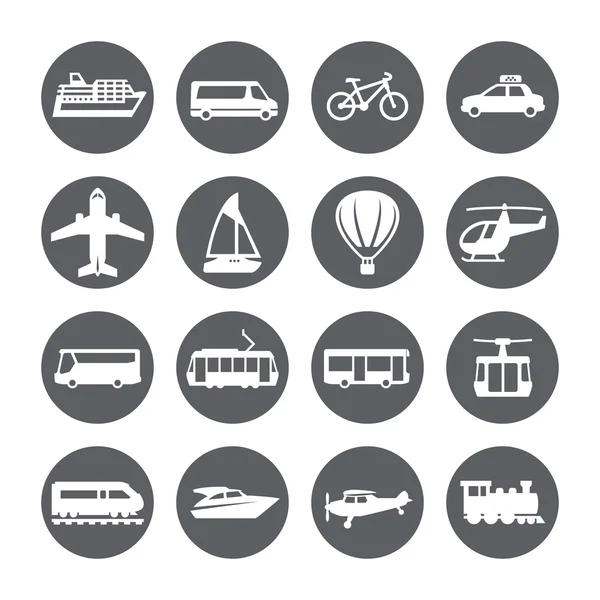 Conjunto de iconos de transporte. Silueta . — Archivo Imágenes Vectoriales