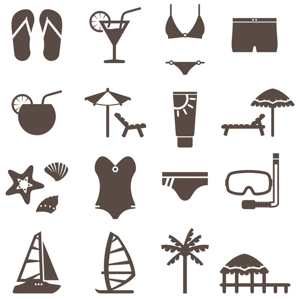 Rest, beach icon set. Recreation and relaxation. — Stock Illustration Rest, beach icon set. Recreation and relaxation. Stock Vector