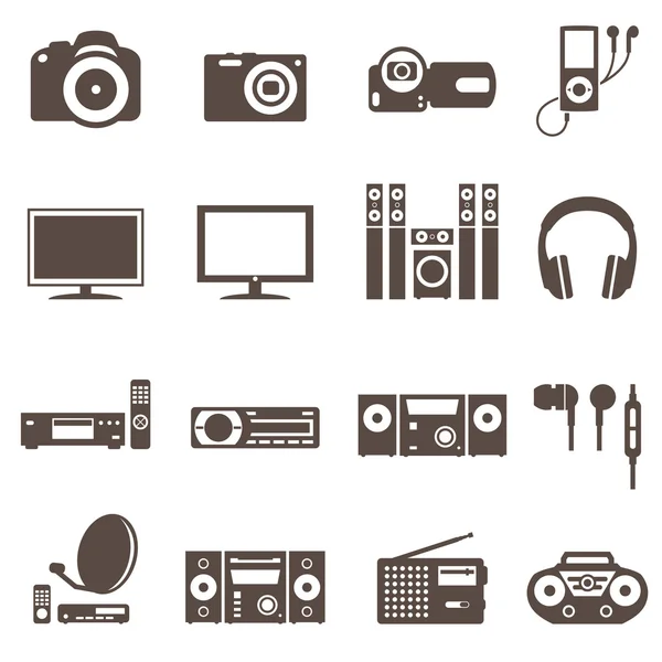 Audio video tv equipo icono — Vector de stock