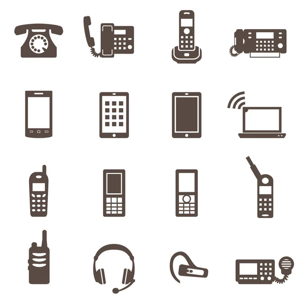 Icône de communication, panneaux téléphoniques — Image vectorielle