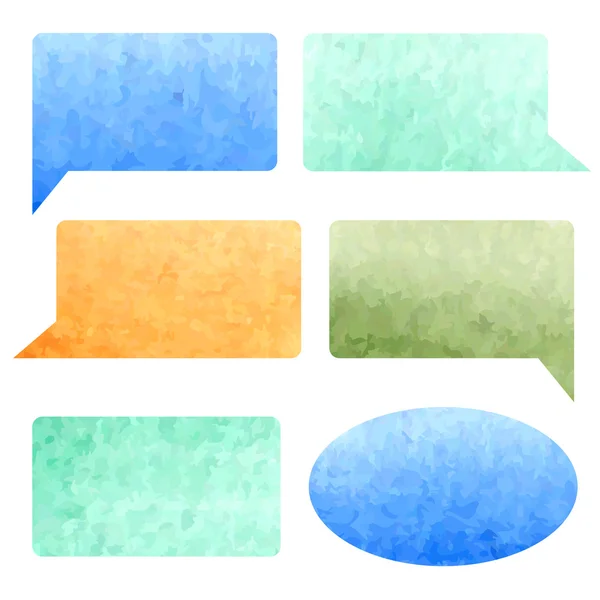 Set of paper watercolors speech bubbles, vector illustration — Stock Vector