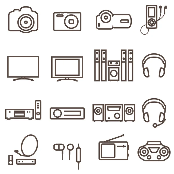 Audio video tv apparatuur lineaire pictogram — Stockvector