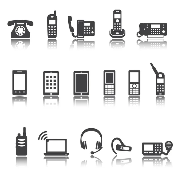 İletişim simgesi, telefon işaretleri, gölge yansıması. e p s 1 0