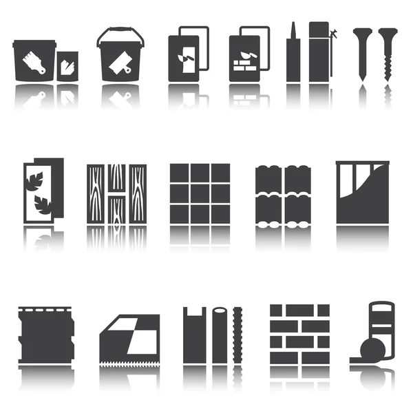 Repair icons. vector set. construction materials. Shadow reflection. e p s 1 0 Royalty Free Stock Vectors