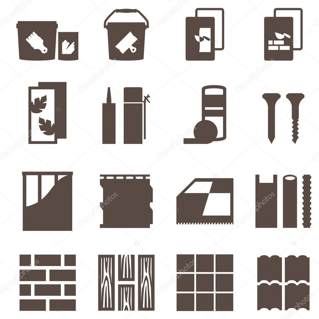 repair icons. vector set. construction materials.