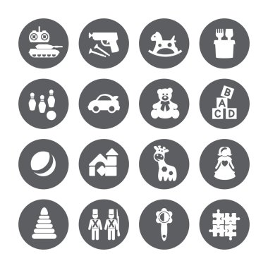 Toys icons. Vector signs. Set toy store clipart