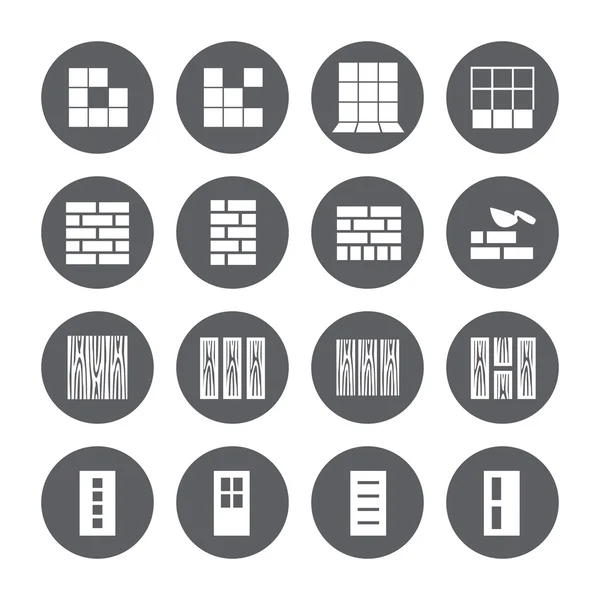 Réparer les icônes. signes vectoriels. ensemble de matériaux de construction . — Image vectorielle