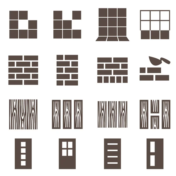 Réparer les icônes. signes vectoriels. ensemble de matériaux de construction . — Image vectorielle