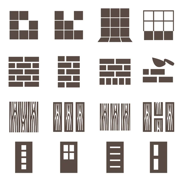 Reparar iconos. signos vectoriales. conjunto de materiales de construcción . — Vector de stock