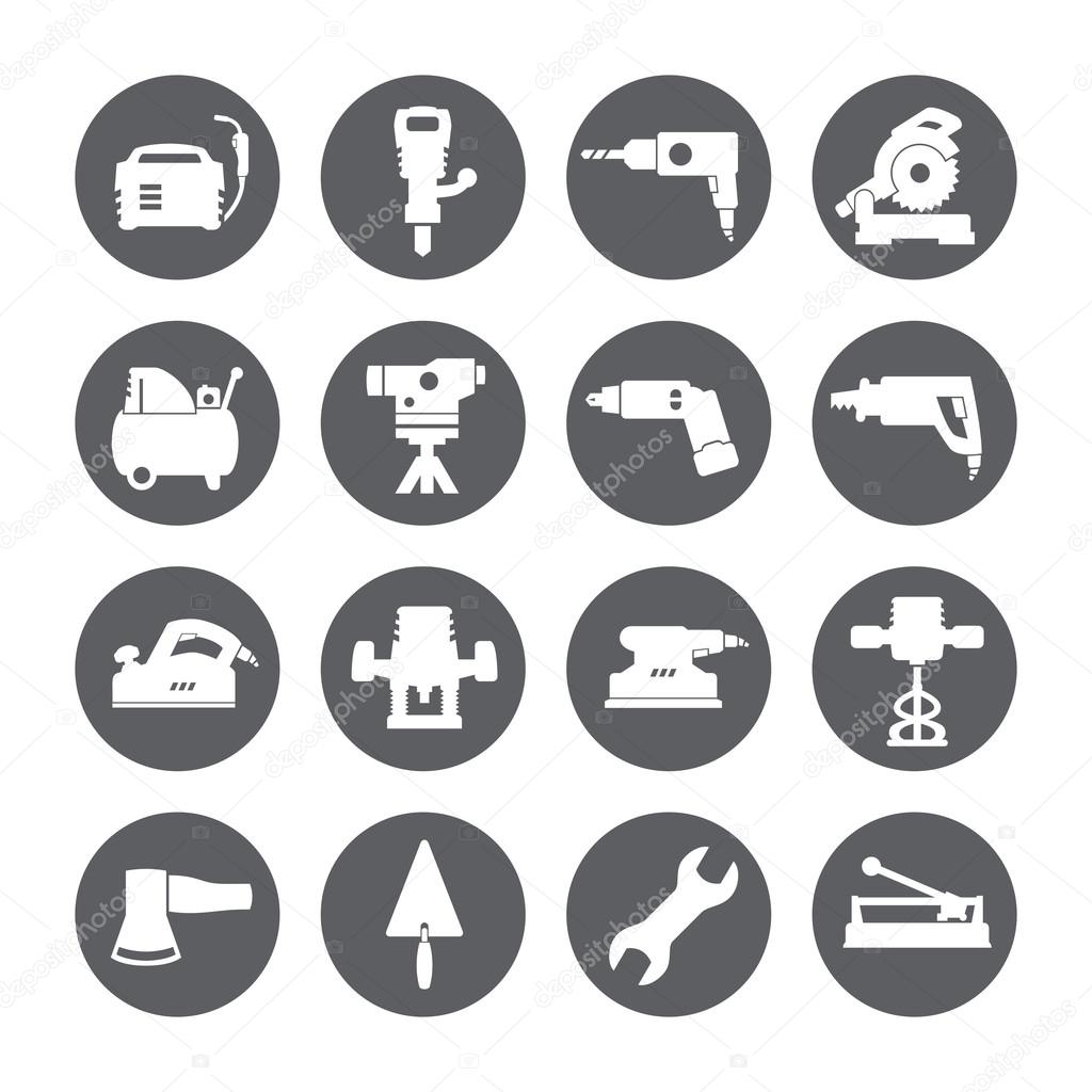 Construction tools. Repair icons. Vector set.