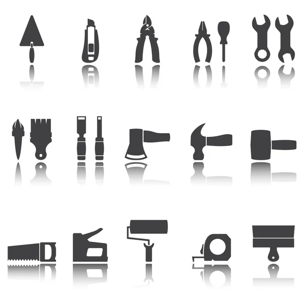 Outils à main de construction. Réparer les icônes. Ensemble vectoriel . — Image vectorielle