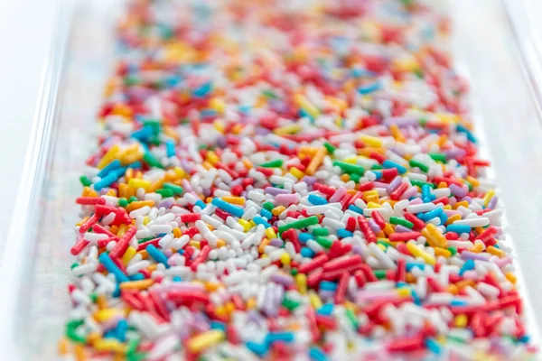 Many Colorful Sprinkles Delicious Decoration Birthday Cake Topping Sweet Candy Royalty Free Stock Photos